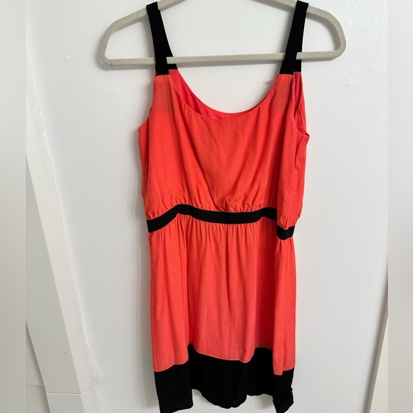 NWT LOFT Coral Pink and Black Dress - Picture 4 of 4